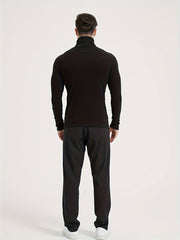 2pcs Men's Long Sleeve Turtleneck Thermal Base Layer - Winter Workout Essential