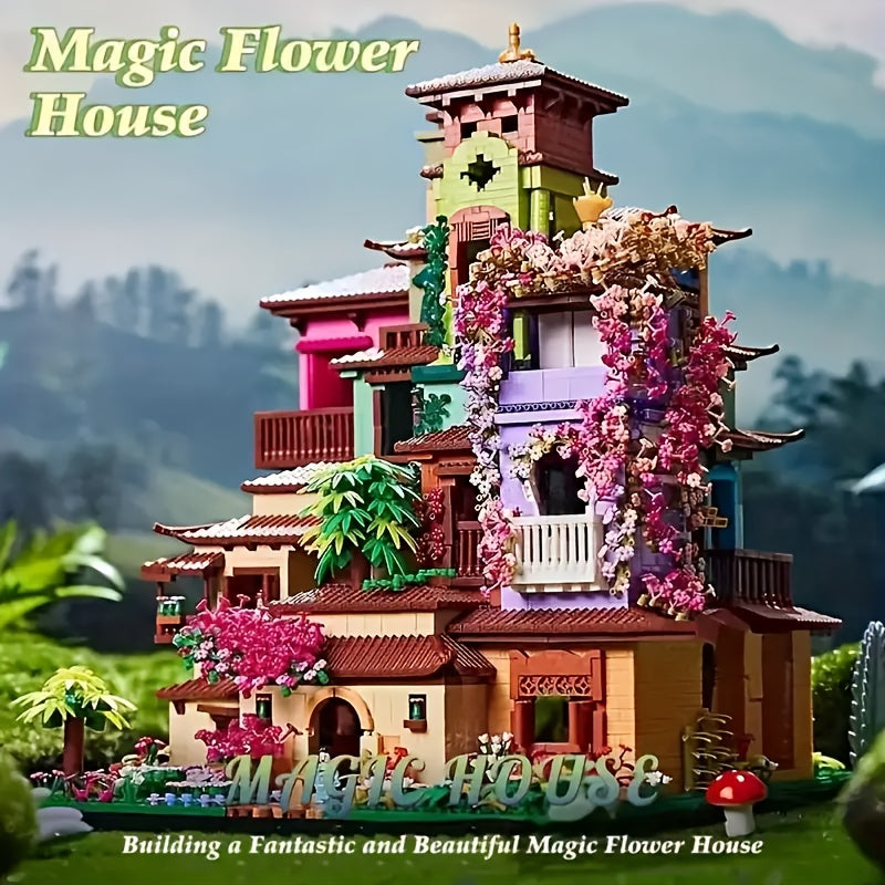 Magic Flower House Microbead Model Kit - High Difficulty Stacked Building Scene