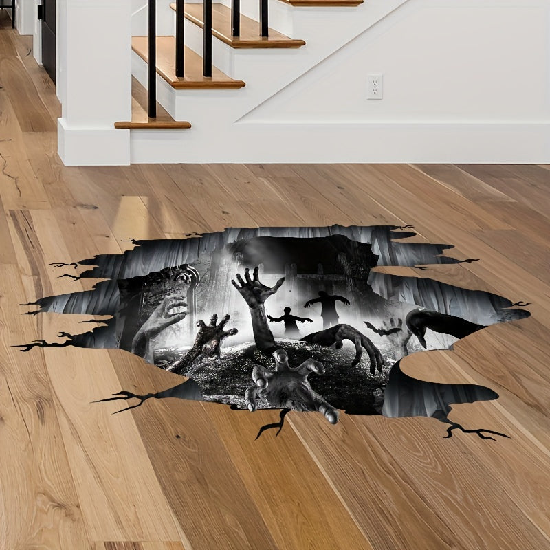 3D Halloween Floor Wall Decal Spooky Halloween Wall Decoration