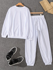 Men's 2pcs Solid Casual Hoodie & Sweatpants Set for Autumn Winter