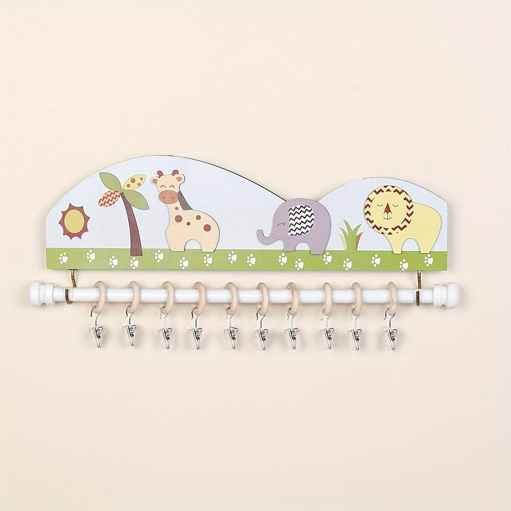Cartoon Hair Accessories Organizer 10 Hooks for Baby Girls Headbands Clips