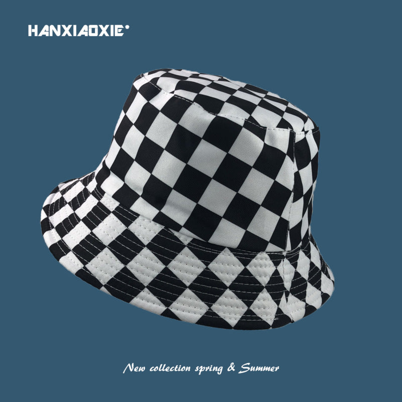 Colorful Plaid Bucket Hat Casual Sunscreen Fisherman Cap