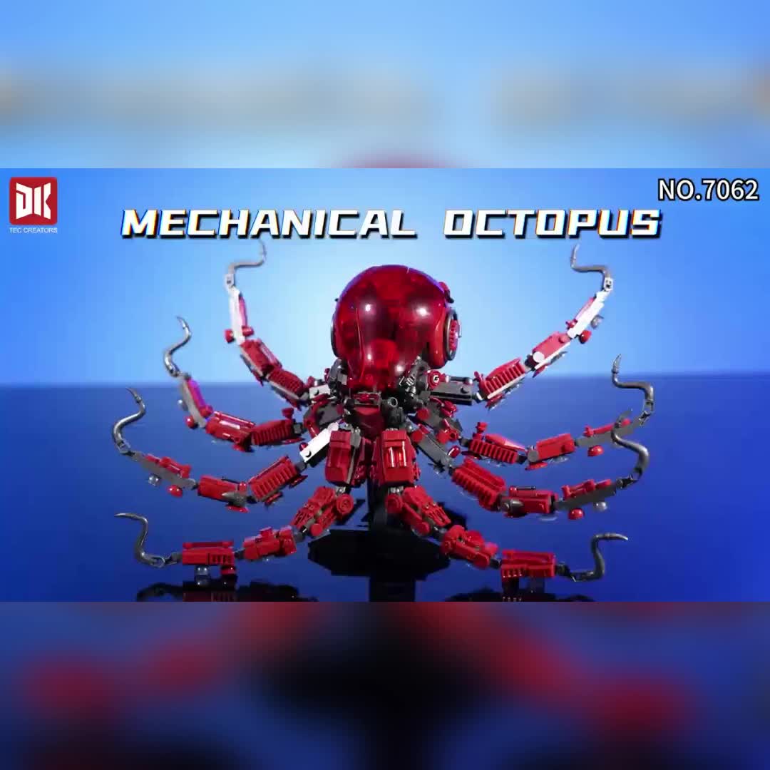 Mechanical Octopus Building Blocks Underwater World Animal Model