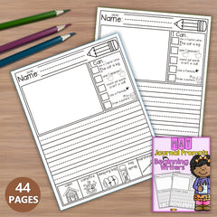Engaging Kindergarten Journal - 44 Pages of Prompts for Writing & Drawing