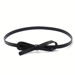 Thin Knotted PU Belt Women's Waistband Casual Dress Decorative Belt