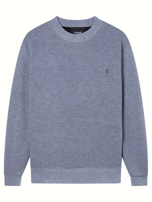 Men's Stretch Thermal Round Neck Sweater for Autumn Winter