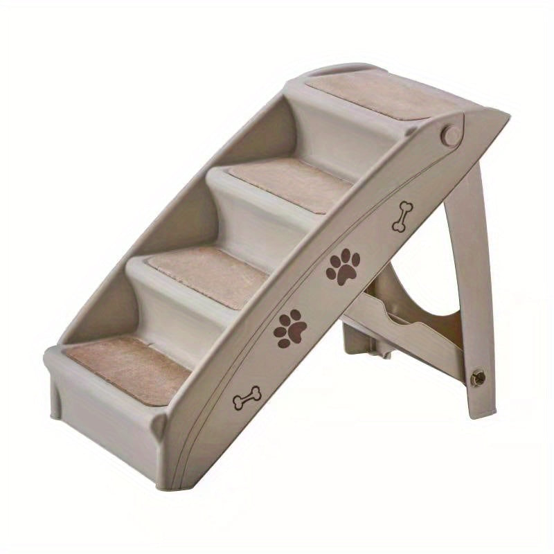 Durable Folding Pet Stairs Safe Indoor Outdoor Ramp with 4 Steps