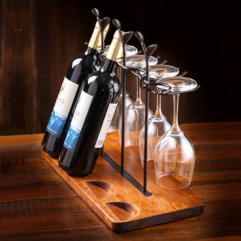 European Solid Wood Red Wine Rack for Storage and Decoration