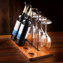 European Solid Wood Red Wine Rack for Storage and Decoration