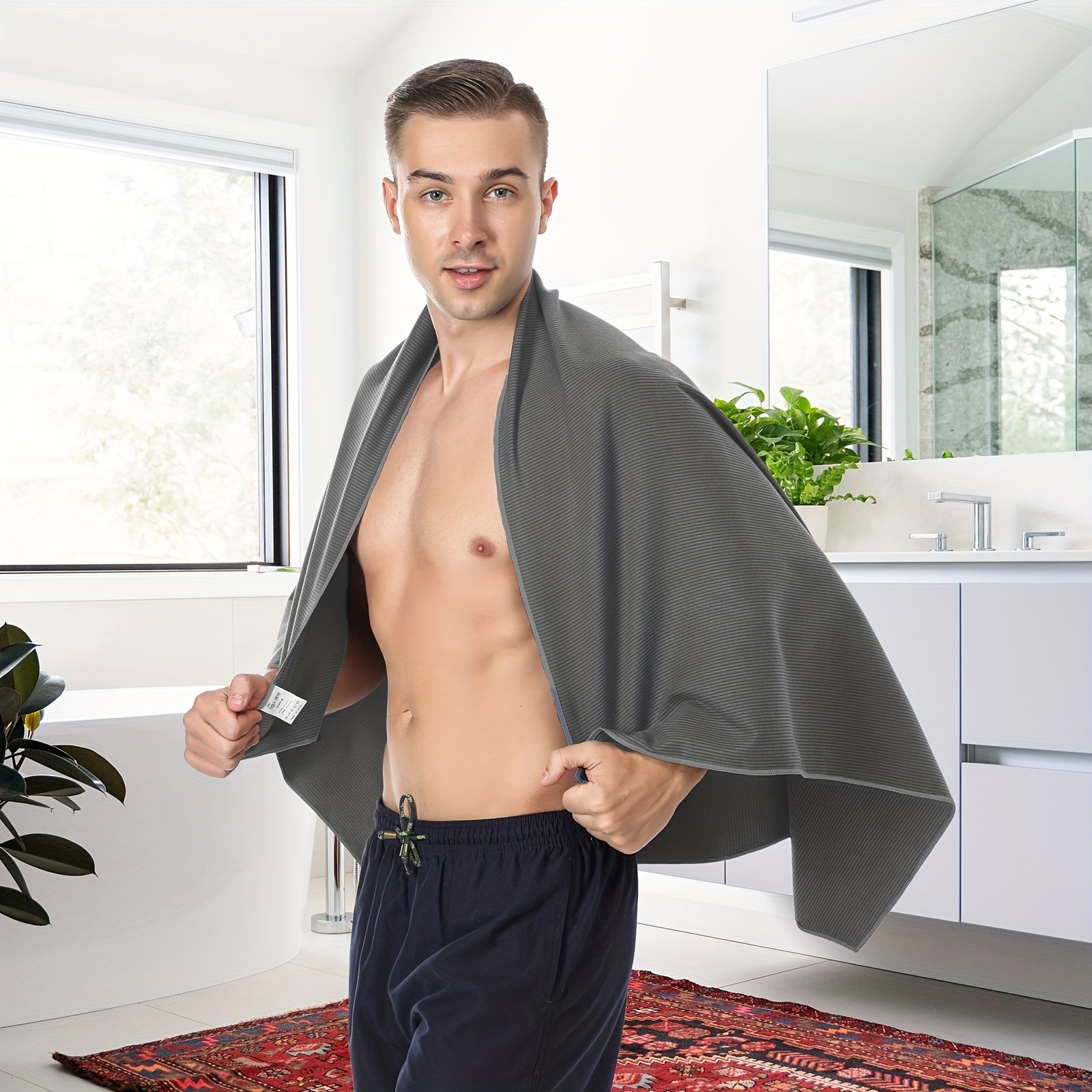 Quick Drying Bath Towel Soft Microfiber Lightweight Highly Absorbent