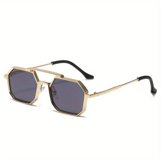 Y2K Geometric Metal Sunglasses Top Bar UV400