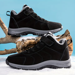 Men's Durable Hiking Shoes Plush Lining Anti-Skid PU Leather