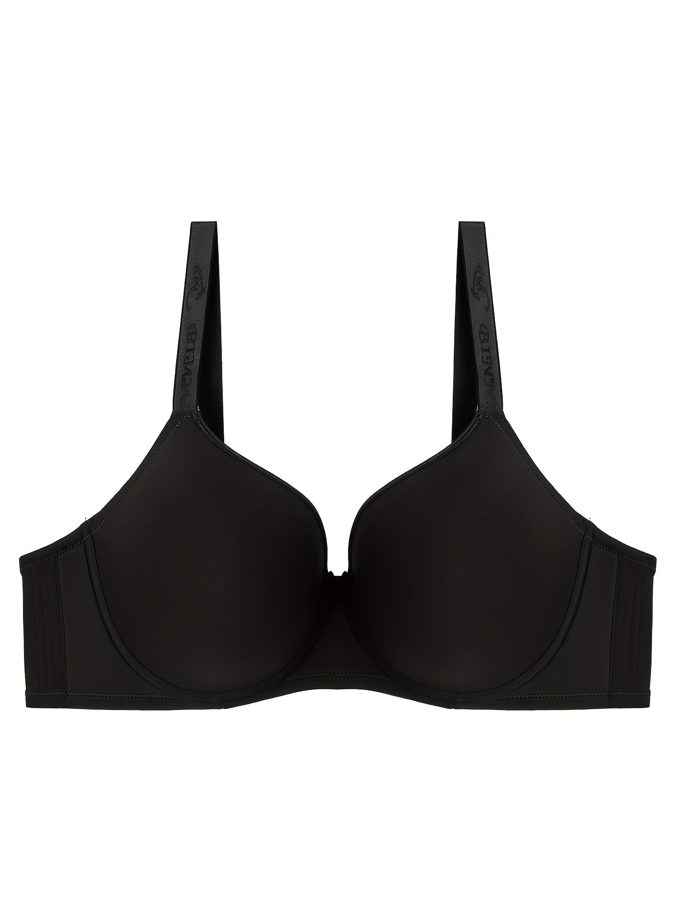 Plus Size Solid Full Coverage T-shirt Bra Non-Padded Medium Stretch