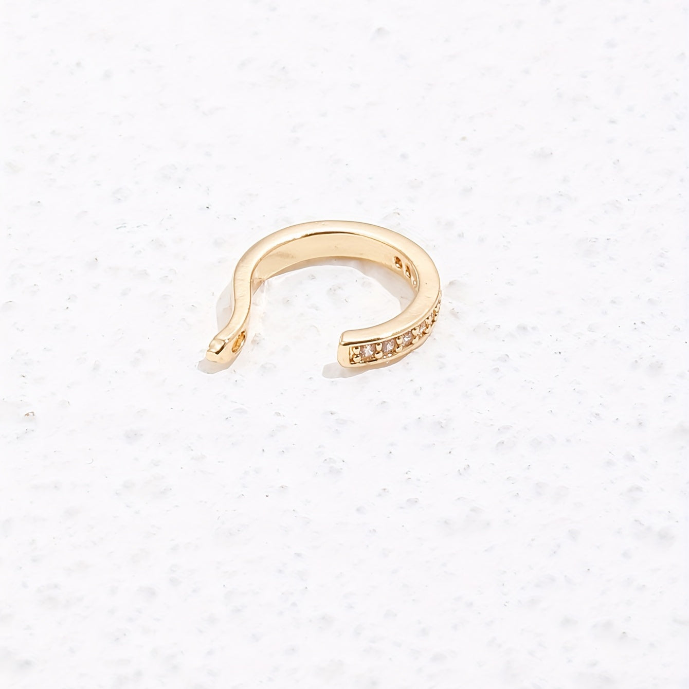 Zircon Ladies Golden Ear Cuff Girls Jewelry Copper Earrings