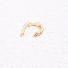 Zircon Ladies Golden Ear Cuff Girls Jewelry Copper Earrings