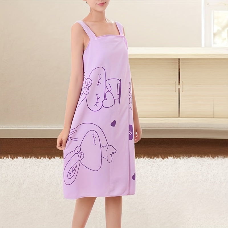 Rabbit Pattern Bath Skirt Quick Drying Microfiber Towel