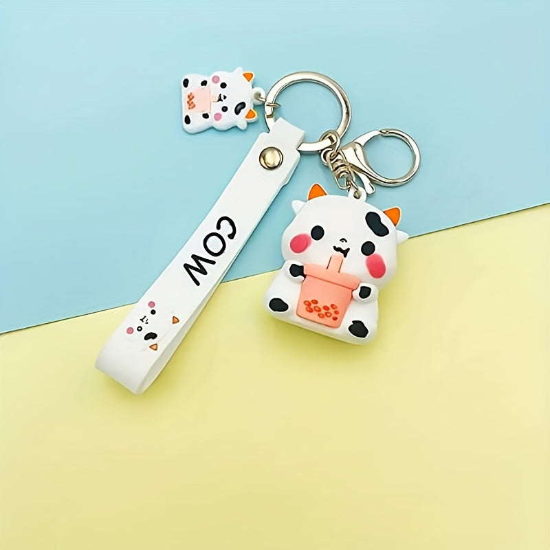 Creative Pop Cow Keychain For Men Gift For Backpack
