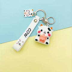 Creative Pop Cow Keychain For Men Gift For Backpack