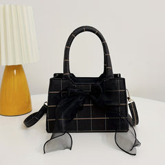 Plaid Crossbody Bag Canvas Top Handle Bag Purse Classic Shoulder Bag