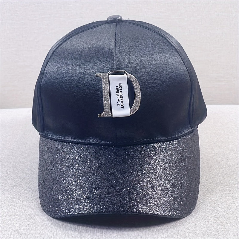 Glitter Bright Baseball Cap D Label Decor Solid Couple Sun Hat