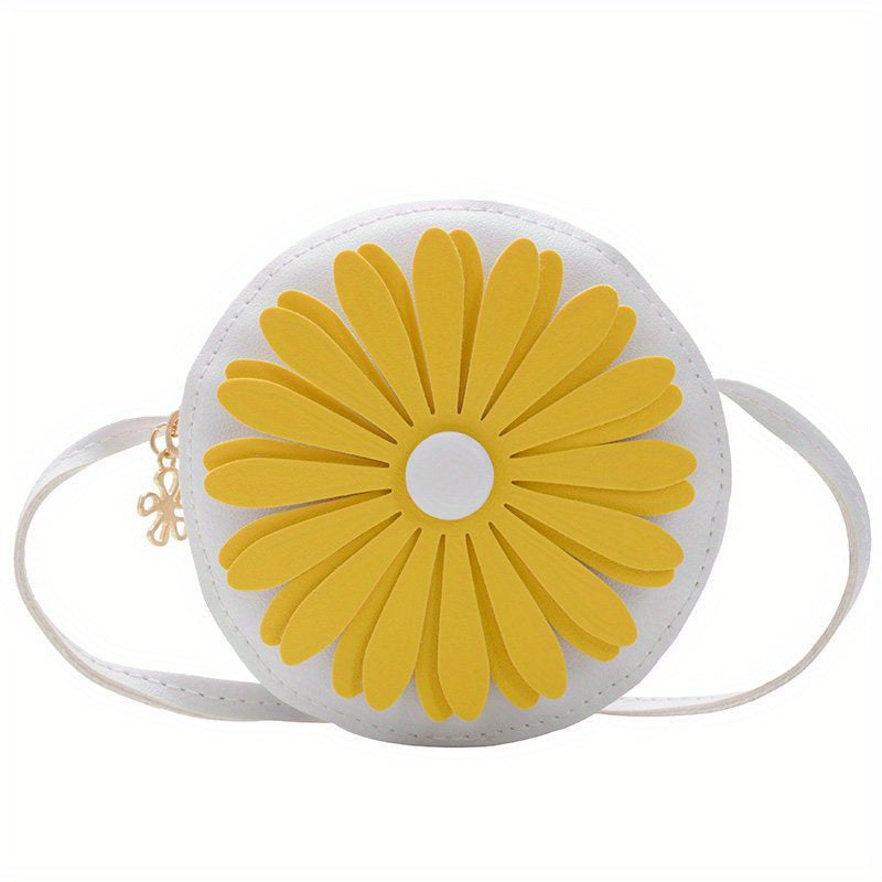 Kids PU Leather Little Daisy Crossbody Bag Mini Coin Purse