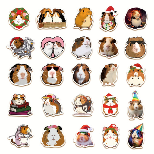 50pcs Cartoon Guinea Pig Stickers Waterproof Laptop Cup Phone Decoration