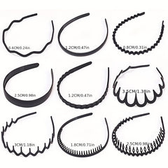 9pcs Frosted Headband Style Wavy Head Hoop Women's Hair Accessories