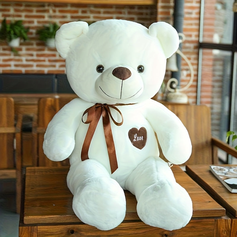 Pink Teddy Bear Plush Toy with Heart Tag - Soft Stuffed Animal for Birthday Gift