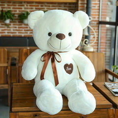 Pink Teddy Bear Plush Toy with Heart Tag - Soft Stuffed Animal for Birthday Gift