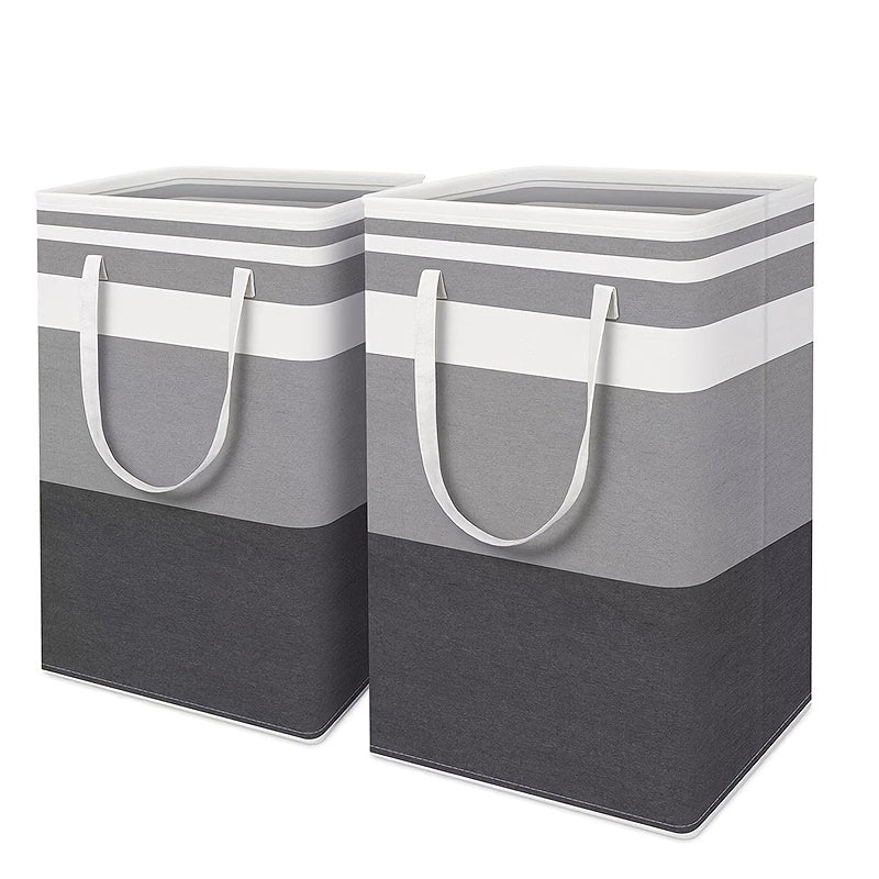 72L Laundry Hamper With Extended Handles, Collapsible Large Clothes Basket