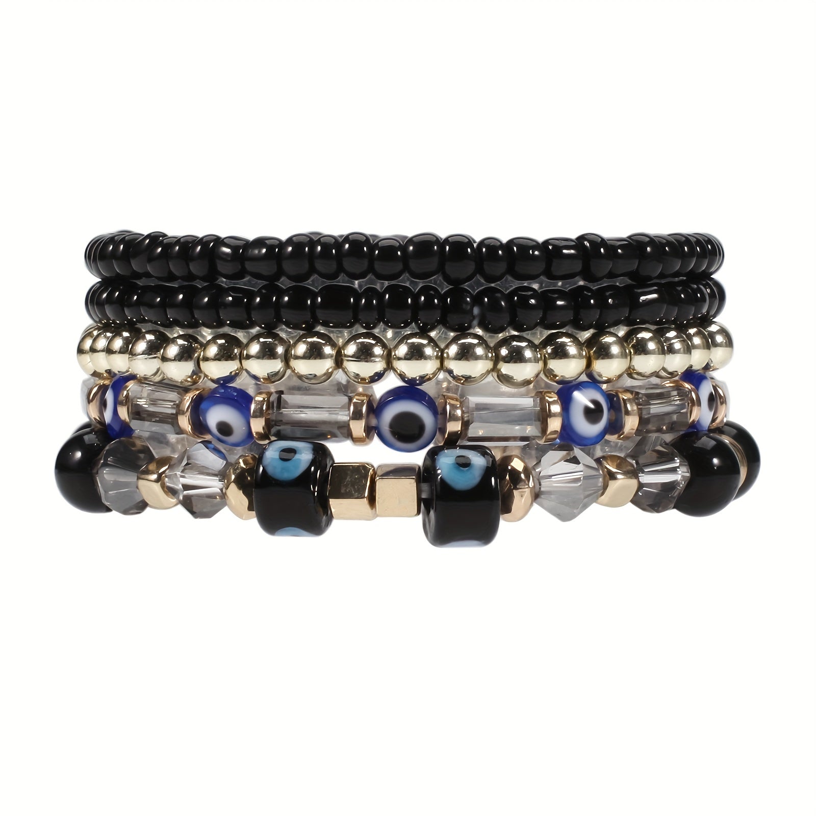 Boho Beaded Bracelet Set Stackable Hand Jewelry Women