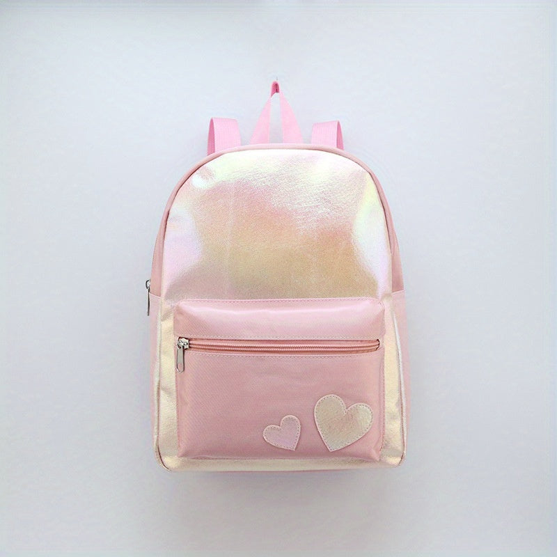 Kids Pink Love Heart Backpack Casual Travel School Bag