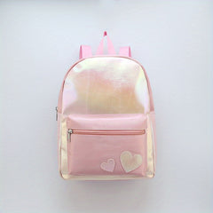 Kids Pink Love Heart Backpack Casual Travel School Bag