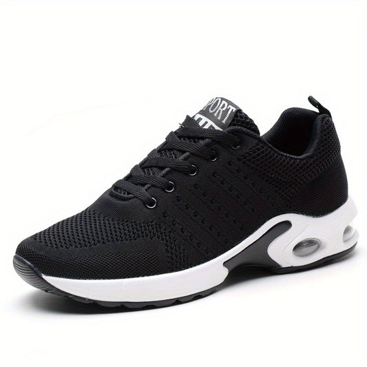 Men's Knit Air Cushioned Lace Up Casual Shoes Lightweight Sneaker