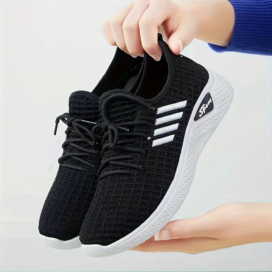 Women's Stripe Athletic Running Shoes Comfort Mesh Casual Sneakers