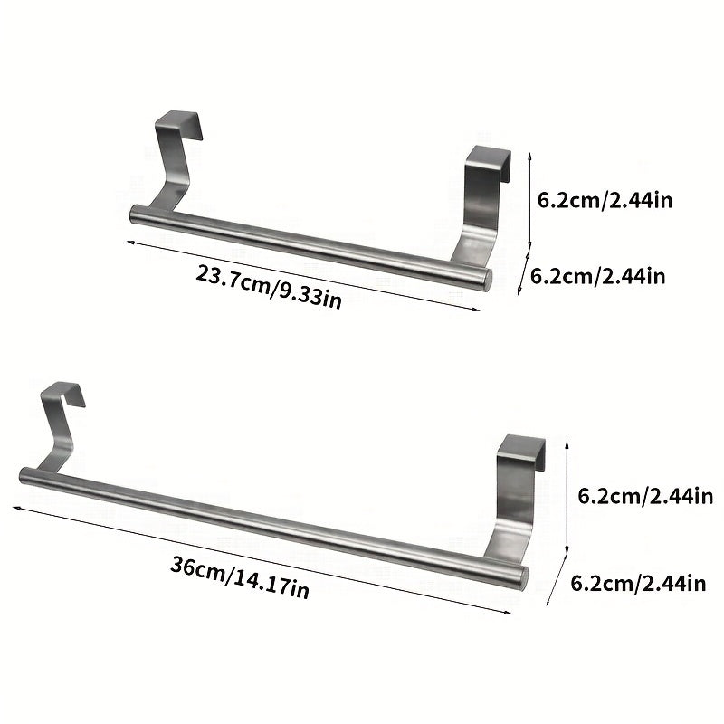 Stainless Steel Towel Rack for Bathroom and Kitchen Curved Door Storage