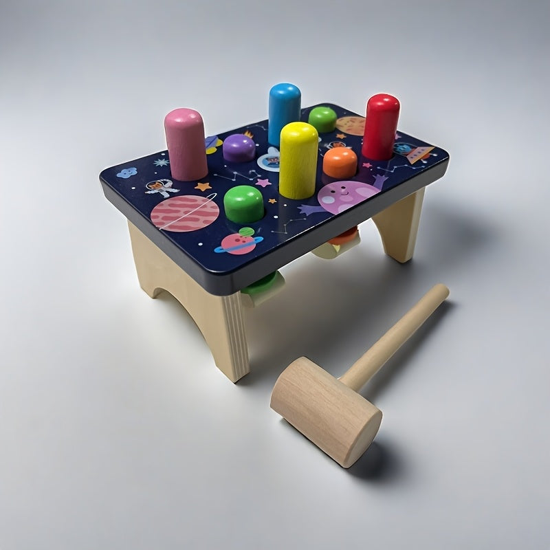 Wooden Starry Sky Pounding Station Toy for Kids