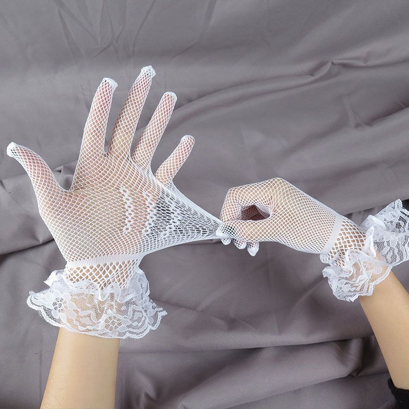 Lace Gloves with Rhinestone Bowknot for Weddings & Events
