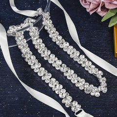 Sparkling Rhinestone Bridal Waist Belt for Brides