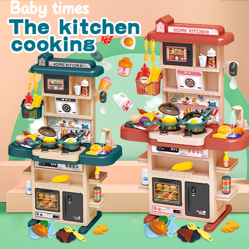 Pretend Play Kitchen Set with Lights, Sounds & Mist