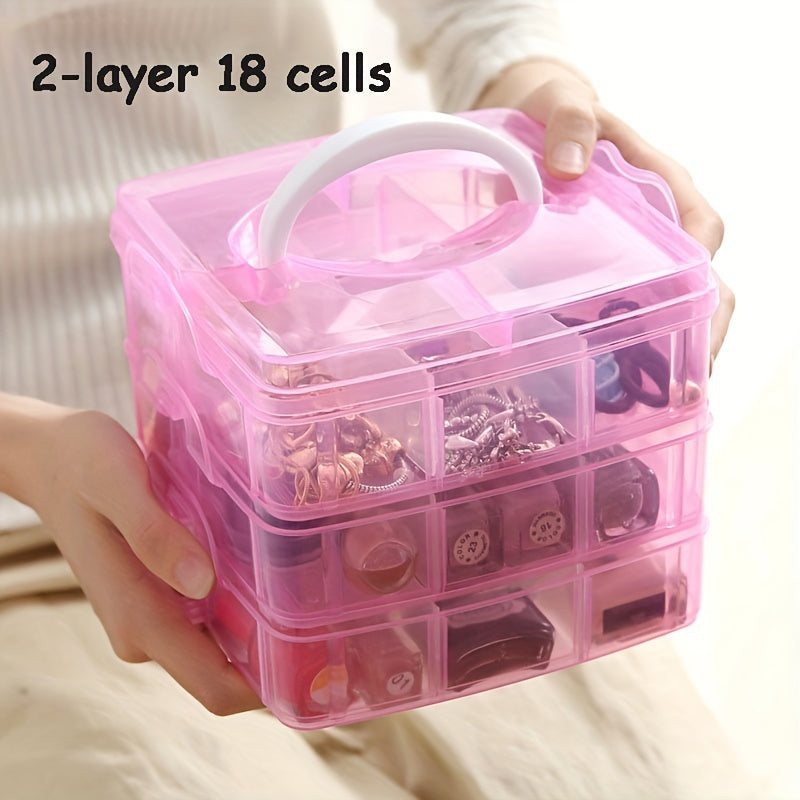 Detachable Jewelry Storage Box Three Layer Transparent Cosmetics Storage Box