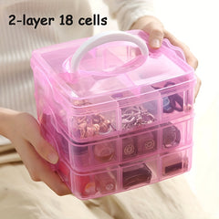 Detachable Jewelry Storage Box Three Layer Transparent Cosmetics Storage Box
