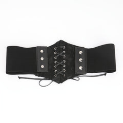 Elastic Waist Corset Belt for Women Lace Up Tied