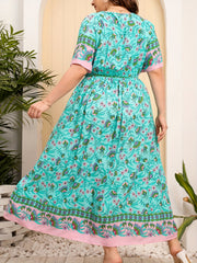  Jacobean Print Maxi Dress