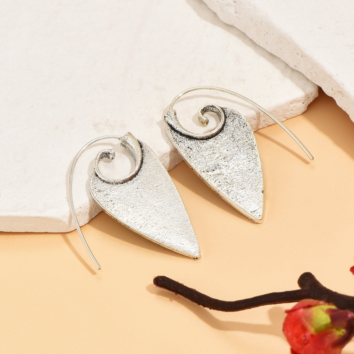 Vintage Silver Boho Geometric Earrings Women Party Jewelry