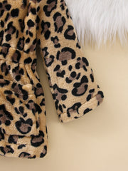 Vintage Leopard Hooded Long Sleeve Coat