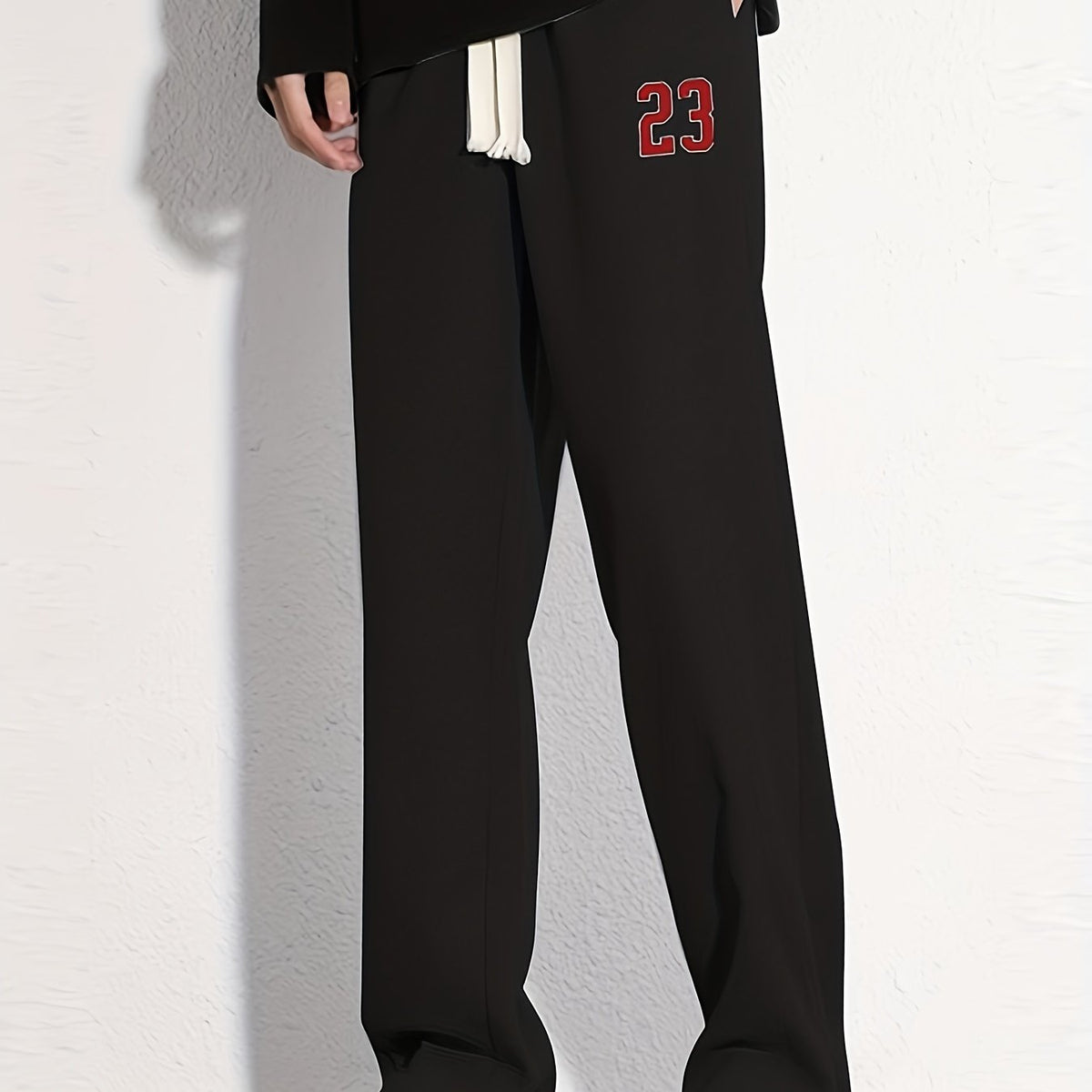 Cotton Sweatpants Men s Casual Solid Loose Fit Drawstring Pants