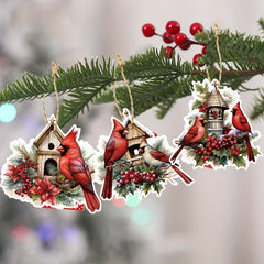 Red Bird Christmas Decorations Tree Hanging