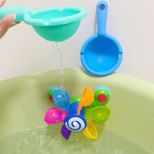 Colorful Kids Bath Windmill Toy with Water Sprinkler