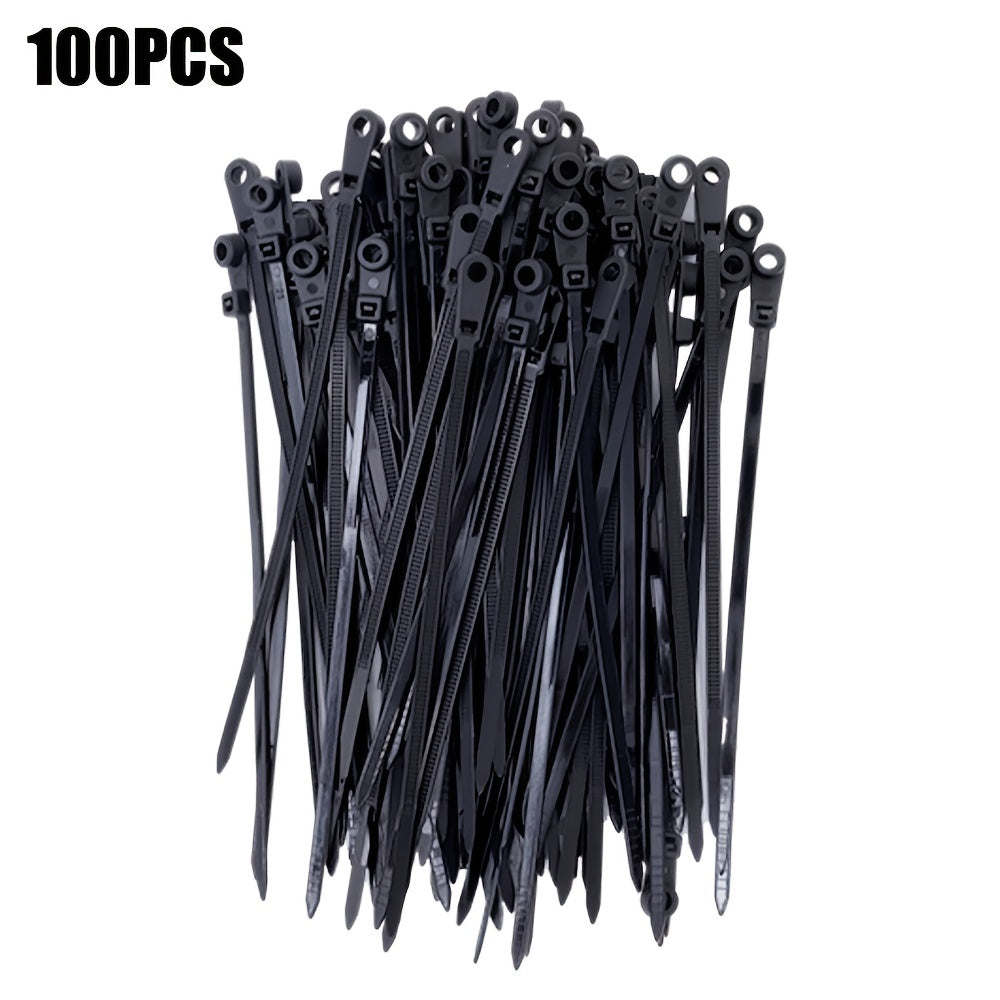 100pcs Screw Hole Nylon Cable Ties Heavy Duty Adjustable Self locking Cord Ties